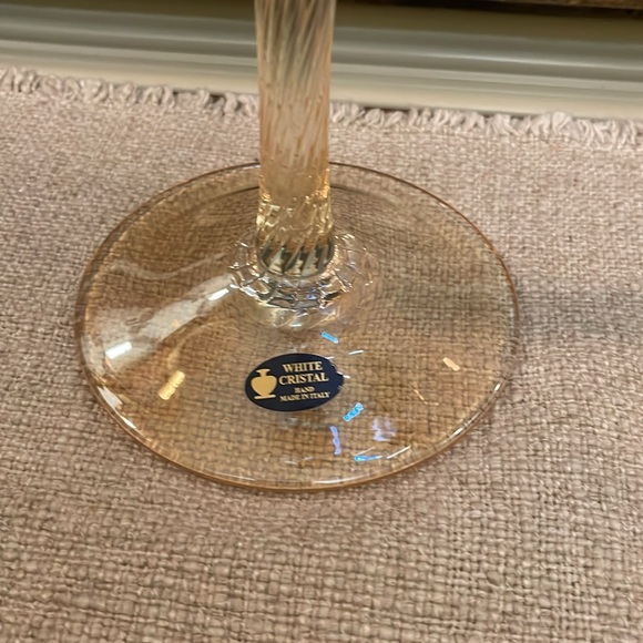 2000's Murano Hand Blown White Cristal set of 2 candleholders - Picture 2 of 3